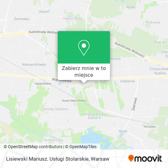 Mapa Lisiewski Mariusz. Usługi Stolarskie