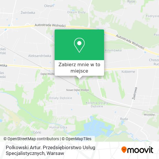 Mapa Polkowski Artur. Przedsiębiorstwo Usług Specjalistycznych