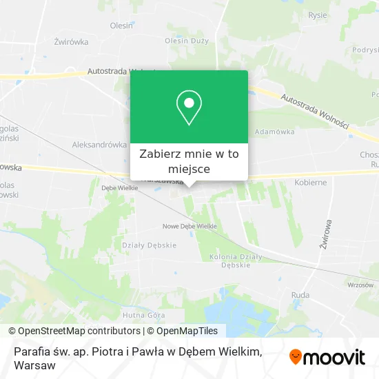 Mapa Parafia św. ap. Piotra i Pawła w Dębem Wielkim