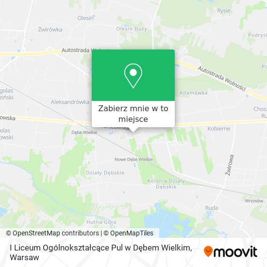 Mapa I Liceum Ogólnokształcące Pul w Dębem Wielkim