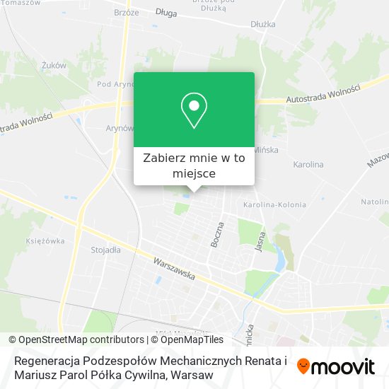 Mapa Regeneracja Podzespołów Mechanicznych Renata i Mariusz Parol Półka Cywilna