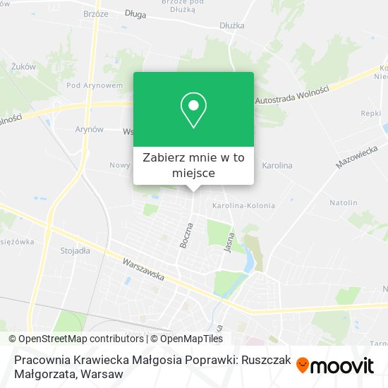 Mapa Pracownia Krawiecka Małgosia Poprawki: Ruszczak Małgorzata