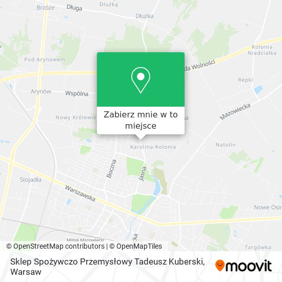 Mapa Sklep Spożywczo Przemysłowy Tadeusz Kuberski