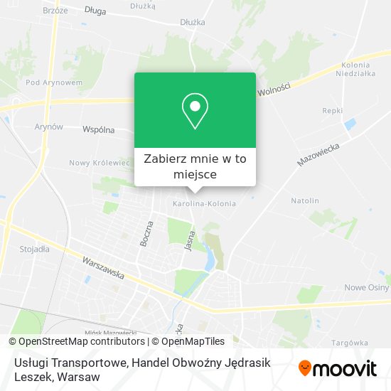 Mapa Usługi Transportowe, Handel Obwoźny Jędrasik Leszek