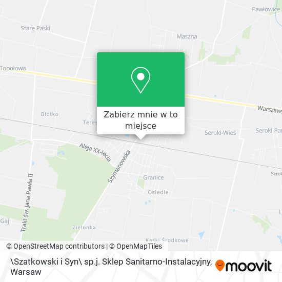 Mapa \Szatkowski i Syn\ sp.j. Sklep Sanitarno-Instalacyjny