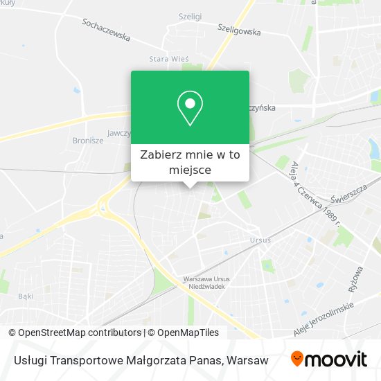 Mapa Usługi Transportowe Małgorzata Panas