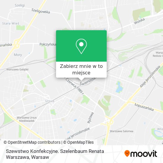 Mapa Szewstwo Konfekcyjne. Szelenbaum Renata Warszawa