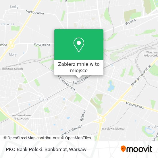 Mapa PKO Bank Polski. Bankomat