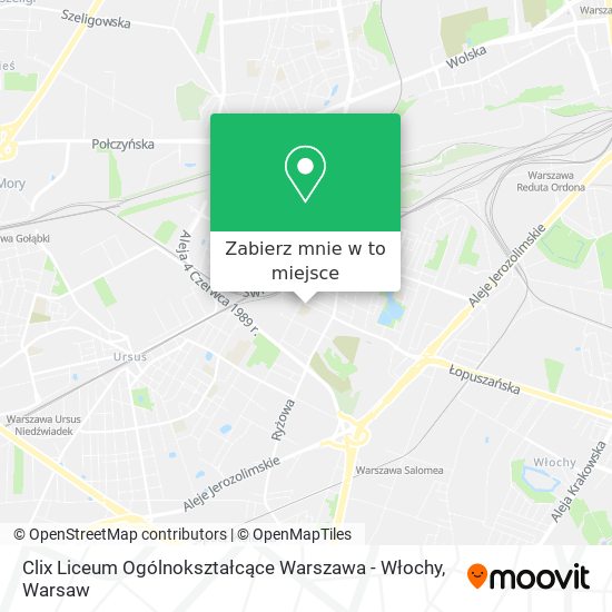 Mapa Clix Liceum Ogólnokształcące Warszawa - Włochy