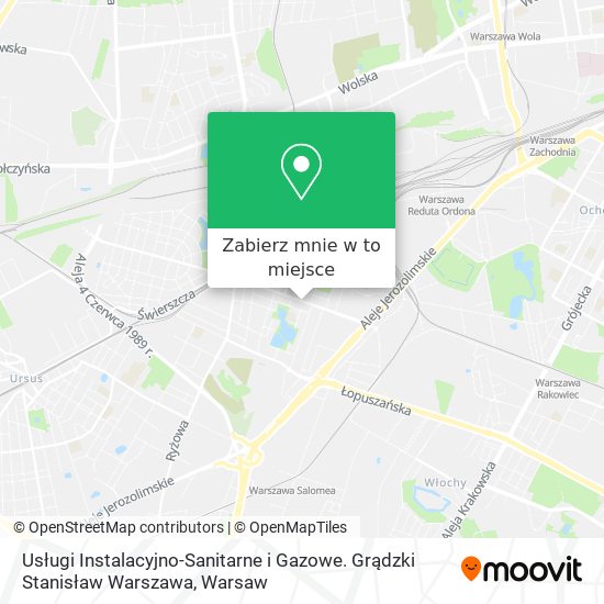 Mapa Usługi Instalacyjno-Sanitarne i Gazowe. Grądzki Stanisław Warszawa