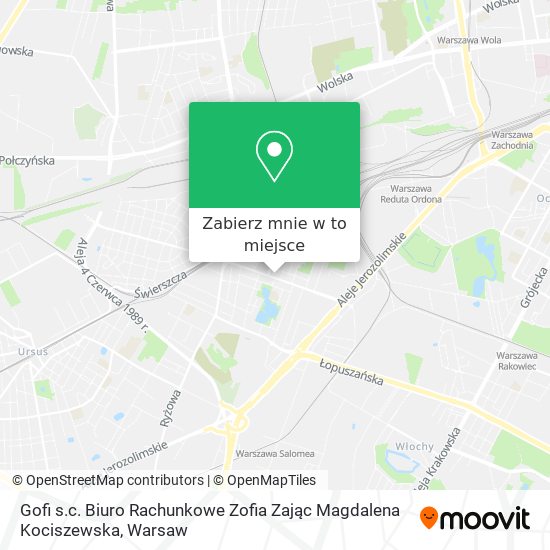 Mapa Gofi s.c. Biuro Rachunkowe Zofia Zając Magdalena Kociszewska