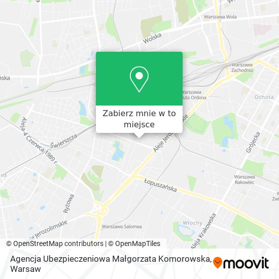 Mapa Agencja Ubezpieczeniowa Małgorzata Komorowska