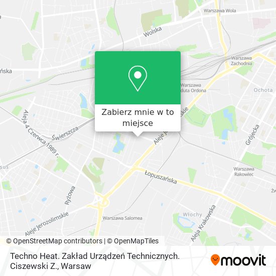 Mapa Techno Heat. Zakład Urządzeń Technicznych. Ciszewski Z.