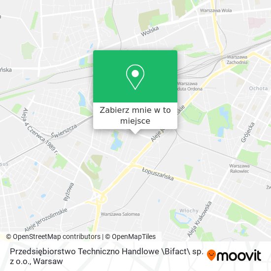 Mapa Przedsiębiorstwo Techniczno Handlowe \Bifact\ sp. z o.o.