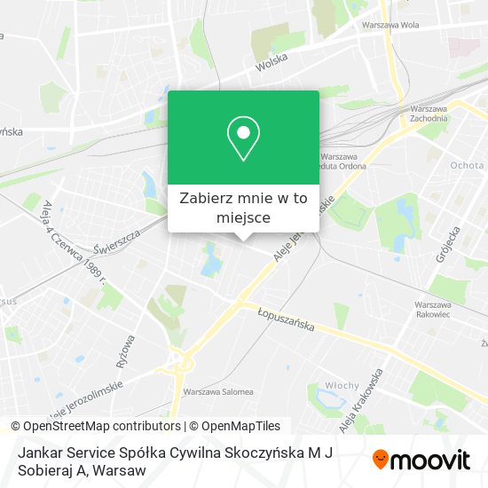 Mapa Jankar Service Spółka Cywilna Skoczyńska M J Sobieraj A