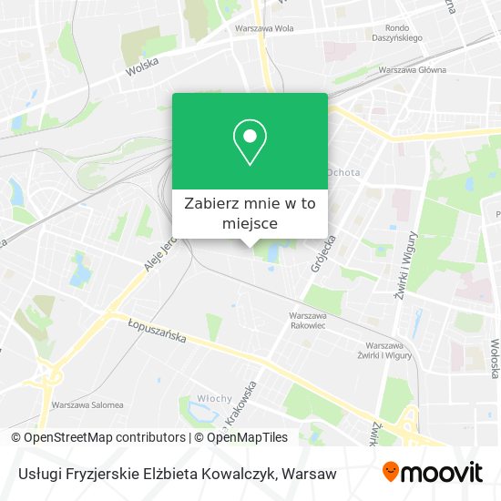 Mapa Usługi Fryzjerskie Elżbieta Kowalczyk