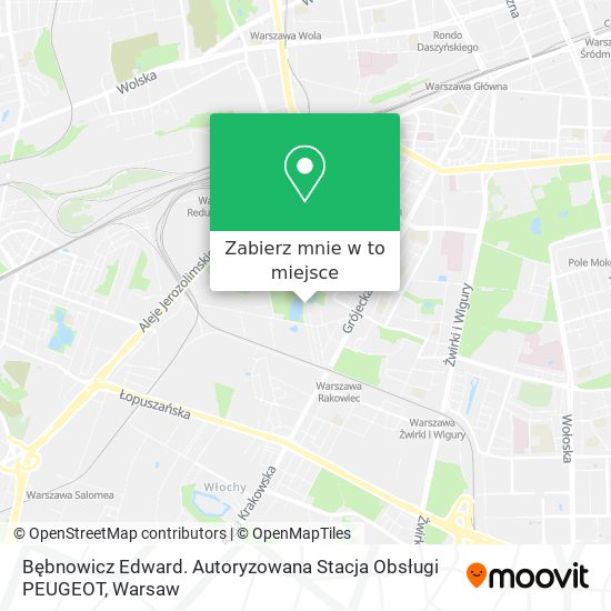 Mapa Bębnowicz Edward. Autoryzowana Stacja Obsługi PEUGEOT