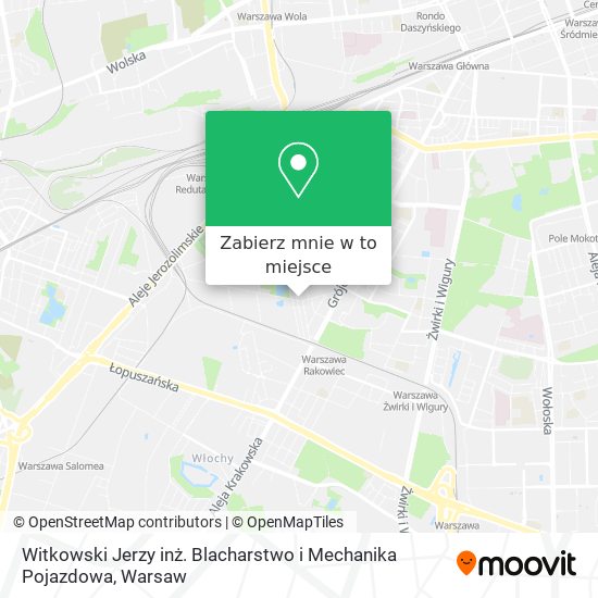 Mapa Witkowski Jerzy inż. Blacharstwo i Mechanika Pojazdowa