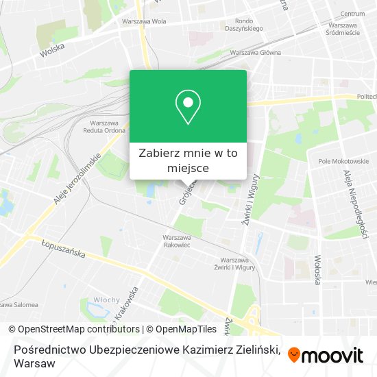 Mapa Pośrednictwo Ubezpieczeniowe Kazimierz Zieliński