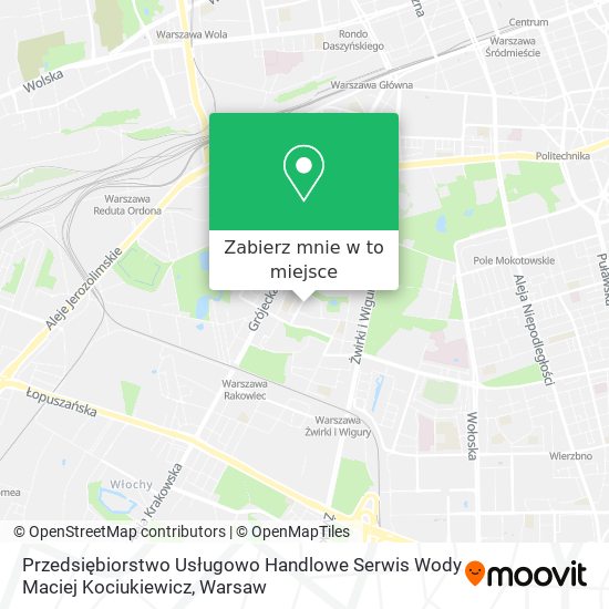 Mapa Przedsiębiorstwo Usługowo Handlowe Serwis Wody Maciej Kociukiewicz