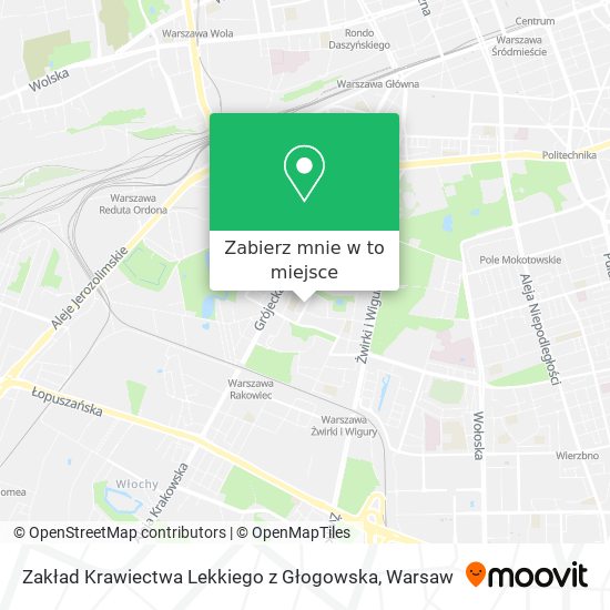 Mapa Zakład Krawiectwa Lekkiego z Głogowska