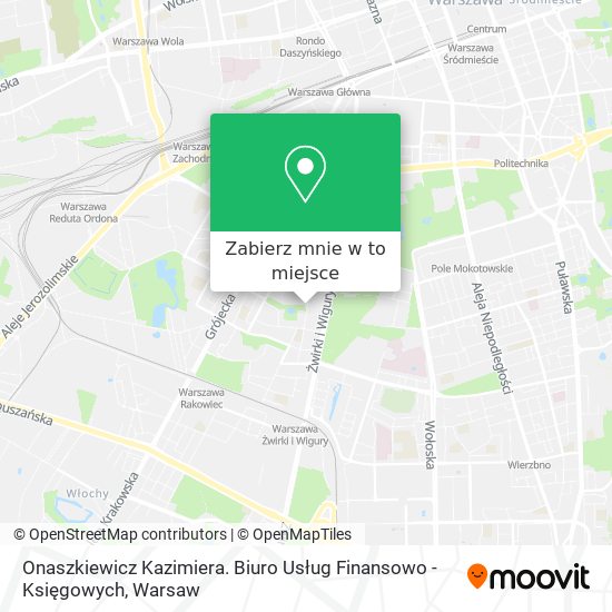 Mapa Onaszkiewicz Kazimiera. Biuro Usług Finansowo - Księgowych