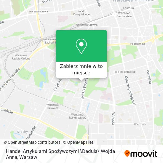 Mapa Handel Artykułami Spożywczymi \Dadula\ Wojda Anna