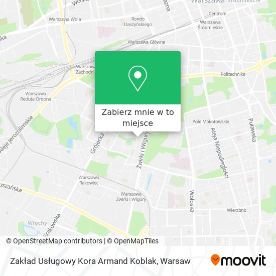 Mapa Zakład Usługowy Kora Armand Koblak