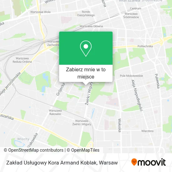 Mapa Zakład Usługowy Kora Armand Koblak