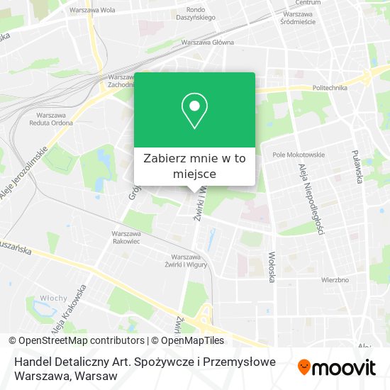 Mapa Handel Detaliczny Art. Spożywcze i Przemysłowe Warszawa