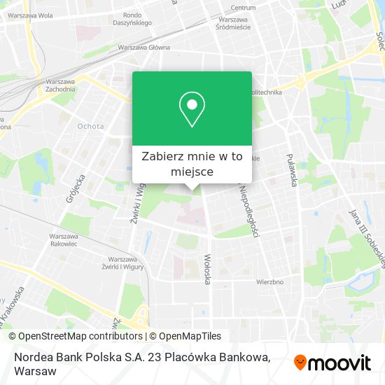 Mapa Nordea Bank Polska S.A. 23 Placówka Bankowa