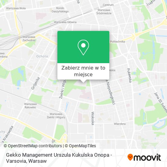 Mapa Gekko Management Urszula Kukulska Onopa - Varsovia