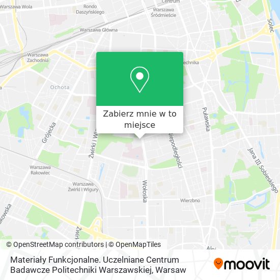 Mapa Materiały Funkcjonalne. Uczelniane Centrum Badawcze Politechniki Warszawskiej