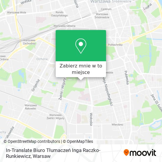 Mapa In-Translate Biuro Tłumaczeń Inga Raczko-Runkiewicz