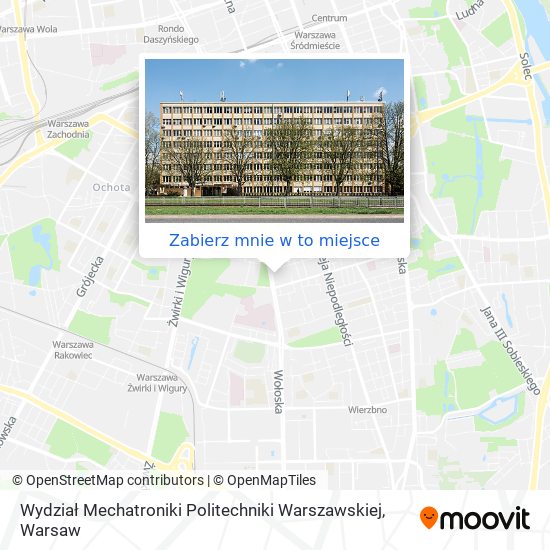 Mapa Wydział Mechatroniki Politechniki Warszawskiej