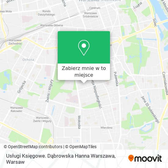 Mapa Usługi Księgowe. Dąbrowska Hanna Warszawa