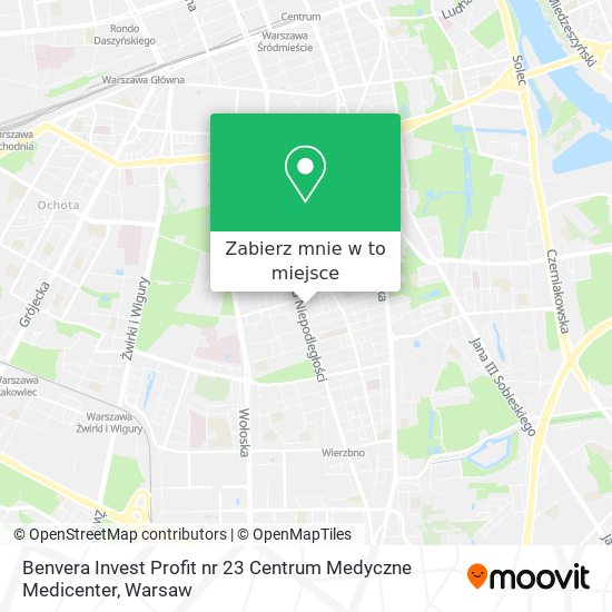 Mapa Benvera Invest Profit nr 23 Centrum Medyczne Medicenter