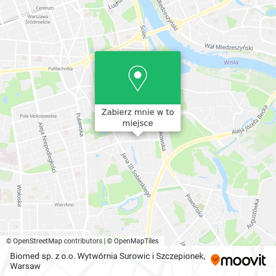 Mapa Biomed sp. z o.o. Wytwórnia Surowic i Szczepionek