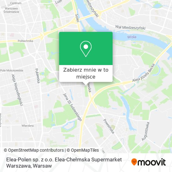 Mapa Elea-Polen sp. z o.o. Elea-Chełmska Supermarket Warszawa
