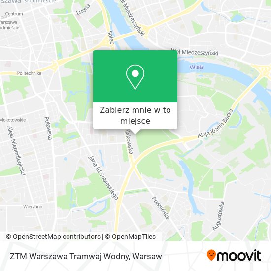 Mapa ZTM Warszawa Tramwaj Wodny