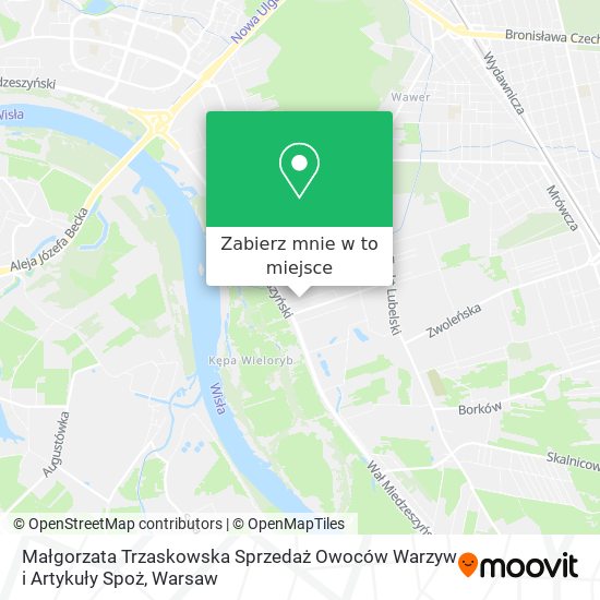 Mapa Małgorzata Trzaskowska Sprzedaż Owoców Warzyw i Artykuły Spoż