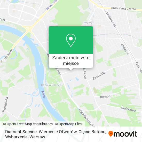 Mapa Diament Service. Wiercenie Otworów, Cięcie Betonu, Wyburzenia