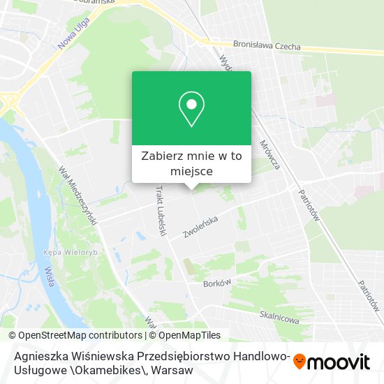 Mapa Agnieszka Wiśniewska Przedsiębiorstwo Handlowo-Usługowe \Okamebikes\