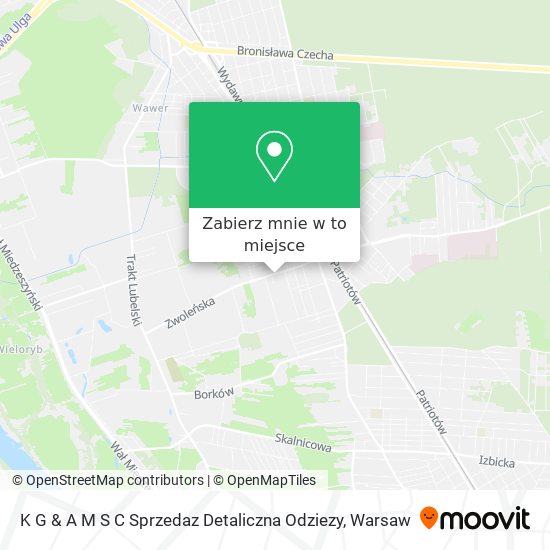 Mapa K G & A M S C Sprzedaz Detaliczna Odziezy