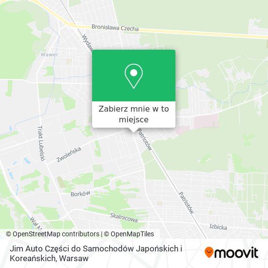 Mapa Jim Auto Części do Samochodów Japońskich i Koreańskich