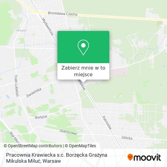 Mapa Pracownia Krawiecka s.c. Borzęcka Grażyna Mikulska Miluć