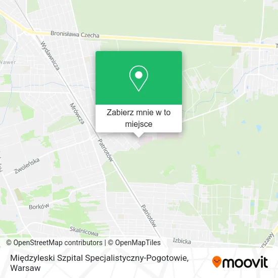 Mapa Międzyleski Szpital Specjalistyczny-Pogotowie