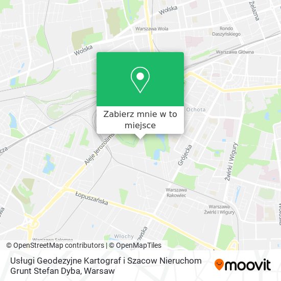 Mapa Usługi Geodezyjne Kartograf i Szacow Nieruchom Grunt Stefan Dyba