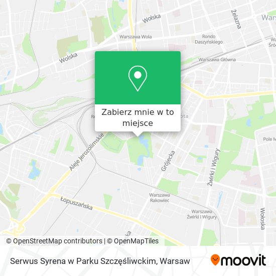 Mapa Serwus Syrena w Parku Szczęśliwckim