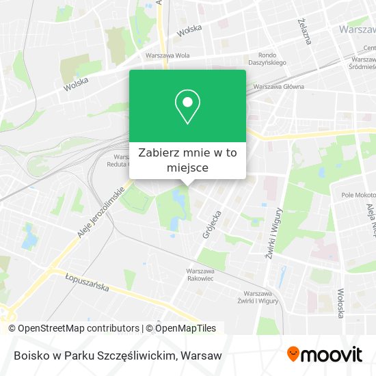 Mapa Boisko w Parku Szczęśliwickim